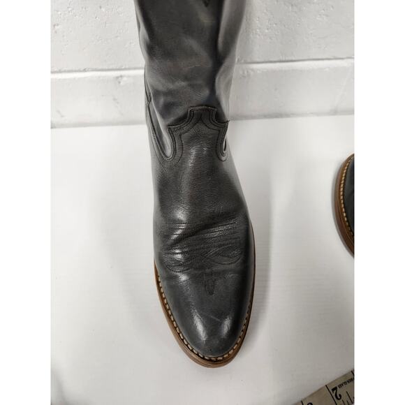 Dingo Acme Men\'s Leather Gray Western Cowboy Boots, Sz 10D, Stitched/Embroidered main image 6